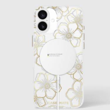 Case-Mate Floral Gems magsafe iPhone 16 Plus Gold