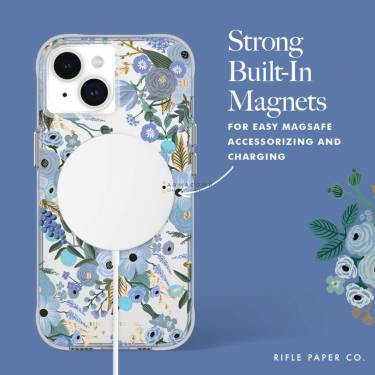 Case-Mate iPhone 15 case Rifle Party Co. Garden Party Blue MagSafe