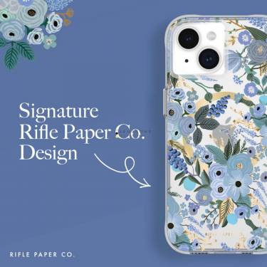 Case-Mate iPhone 15 case Rifle Party Co. Garden Party Blue MagSafe