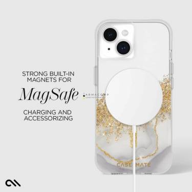 Case-Mate iPhone 15 Plus case Karat Marble MagSafe