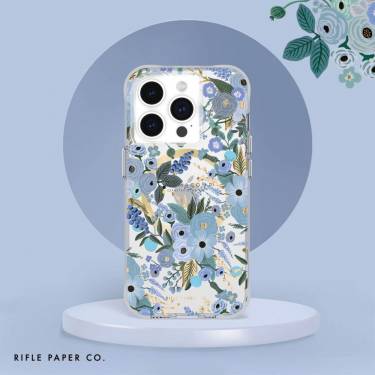 Case-Mate iPhone 15 Pro Max case Rifle Party Co. Garden Party Blue MagSafe