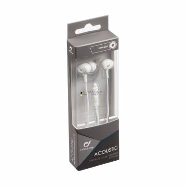 Cellularline In-ear headphones ACOUSTIC with microphone, AQL? certification, 3.5 mm jack, white