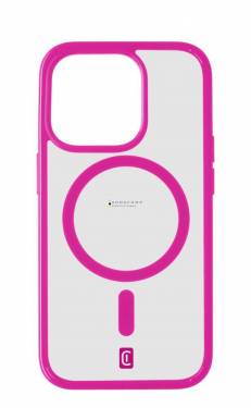 Cellularline Pop Mag Back Cover with Magsafe Support for Apple iPhone 15 Pro, Clear/Pink