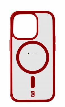 Cellularline Pop Mag Back Cover with Magsafe Support for Apple iPhone 15 Pro Max, Clear/Red