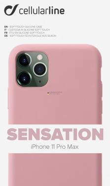 Cellularline Protective silicone cover SENSATION for Apple iPhone 11 Pro Max, pink