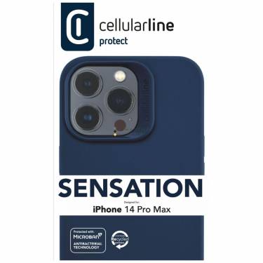 Cellularline Sensation protective silicone cover for Apple iPhone 14 PRO MAX, blue