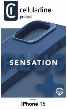 Cellularline Sensation protective silicone cover with MagSafe support for Apple iPhone 15, blue