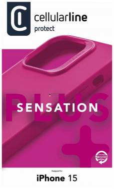 Cellularline Sensation protective silicone cover with MagSafe support for Apple iPhone 15, pink