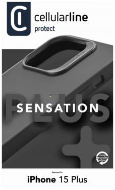 Cellularline Sensation protective silicone cover with MagSafe support for Apple iPhone 15 Plus, black