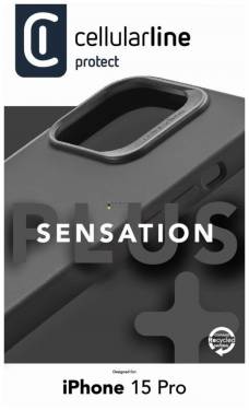 Cellularline Sensation protective silicone cover with MagSafe support for Apple iPhone 15 Pro, black