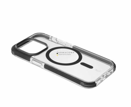 Cellularline Tetra Force Strong Guard Mag Protective Cover with Magsafe Support for Apple iPhone 15 Pro Max, Transpar