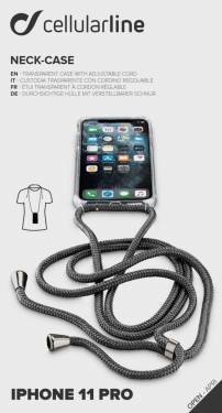 Cellularline Transparent back cover Neck-Case with black neck cord for Apple iPhone 11 Pro