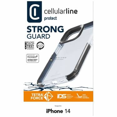 Cellularline Ultra protective case Tetra Force Shock-Twist for Apple iPhone 14, 2 levels of protection, transparent