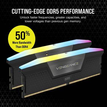 Corsair 32GB DDR5 6200MHz Kit(2x16GB) Vengeance RGB Black