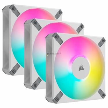 Corsair iCUE AF120 RGB ELITE 120mm PWM Triple Fan Kit White