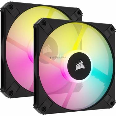 Corsair iCUE AF120 RGB SLIM 120mm PWM Fluid Dynamic Bearing Fan Twin Pack Black