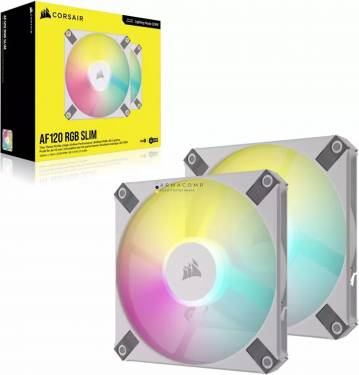 Corsair iCUE AF120 RGB SLIM 120mm PWM Fluid Dynamic Bearing Fan Twin Pack White