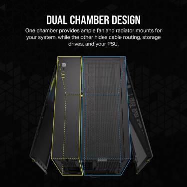 Corsair iCUE LINK 2500X RGB Micro ATX Dual Chamber Tempered Glass Black