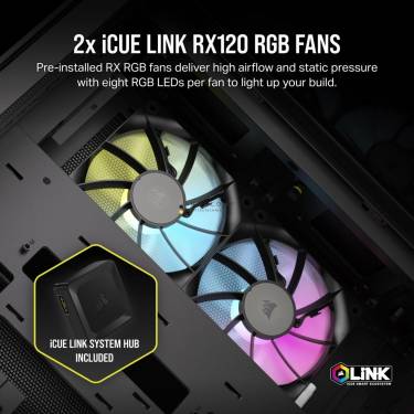 Corsair iCUE LINK 2500X RGB Micro ATX Dual Chamber Tempered Glass Black