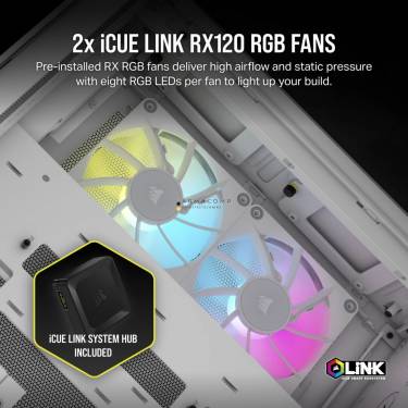 Corsair iCUE LINK 2500X RGB Micro ATX Dual Chamber Tempered Glass White