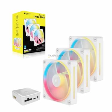 Corsair iCUE LINK LX120-R RGB 120mm PWM Reverse Fans Starter Kit White