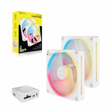 Corsair iCUE LINK LX140-R RGB 140mm PWM Reverse Fans Starter Kit White