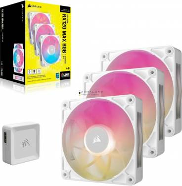 Corsair iCUE LINK RX120 MAX RGB 120mm PWM Thick Fans White (3-Pack)