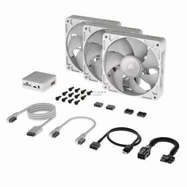 Corsair iCUE LINK RX120 RGB 120mm PWM Fan Triple Starter Kit White