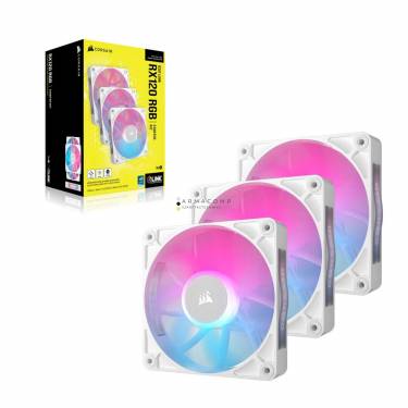 Corsair iCUE LINK RX120 RGB 120mm PWM Fan Triple Starter Kit White