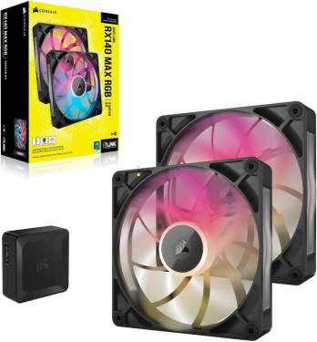 Corsair iCUE LINK RX140 MAX RGB 140mm PWM Thick Fans Starter Kit (2-Pack)