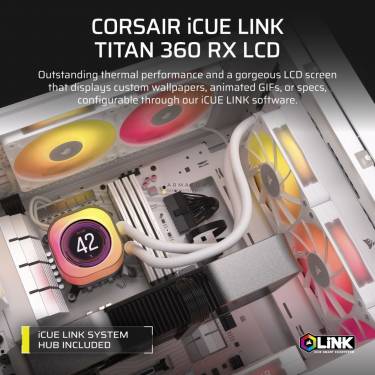 Corsair iCUE LINK TITAN 360 RX LCD Liquid CPU Cooler White