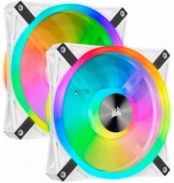 Corsair iCUE QL140 RGB PWM White Dual Fan Kit with Lighting Node CORE