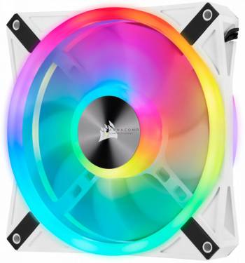 Corsair iCUE QL140 RGB PWM White Dual Fan Kit with Lighting Node CORE