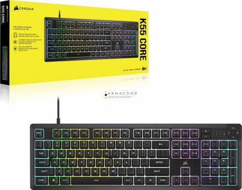 Corsair K55 Core RGB Gaming keyboard Black US