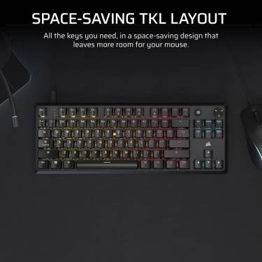 Corsair K70 Core TKL RGB Red Mechanical Gaming Keyboard Black US