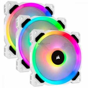 Corsair LL120 RGB 120mm Dual Light Loop White RGB LED PWM Fan - Triple Pack with Lighting Node Pro