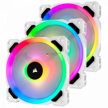 Corsair LL120 RGB 120mm Dual Light Loop White RGB LED PWM Fan - Triple Pack with Lighting Node Pro