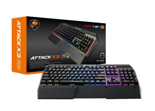 Cougar Attack X3 RGB Speedy Cherry MX Silver Mechanical Gaming Keyboard Black HU