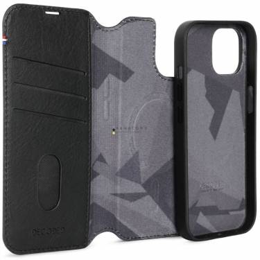 Decoded iPhone 15 Case Leather Detachable Wallet Black