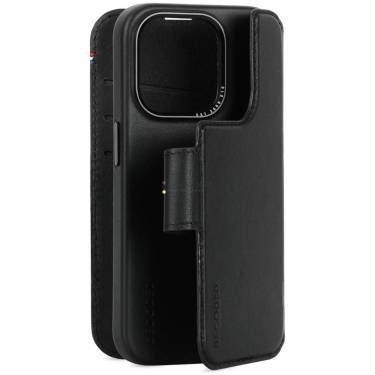 Decoded iPhone 15 Pro Case Leather Detachable Wallet Black