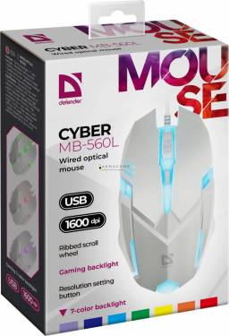 Defender MB-560L Cyber RGB Gaming Mouse White