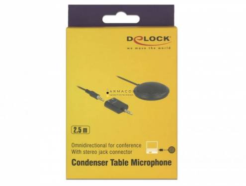 DeLock Condenser Table Microphone omnidirectional for conference with 3.5 mm stereo jack male 3 pin