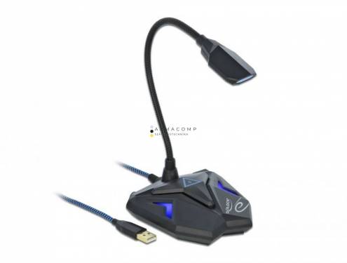 DeLock Desktop USB Gaming Microphone with Gooseneck and Mute Button