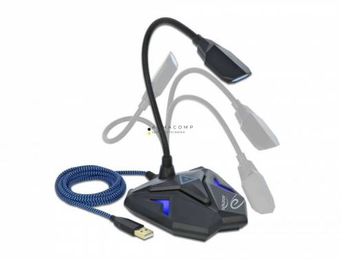 DeLock Desktop USB Gaming Microphone with Gooseneck and Mute Button