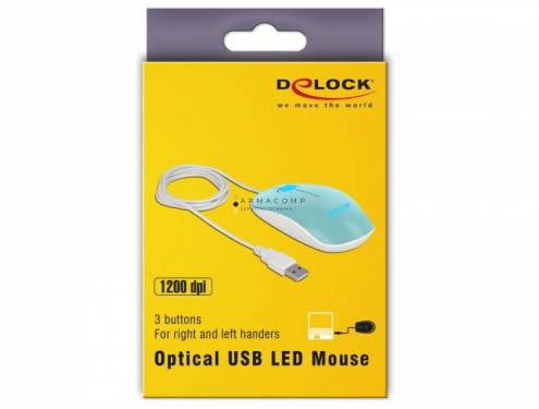 DeLock Optical 3-button LED Mouse USB Type-A Turquoise