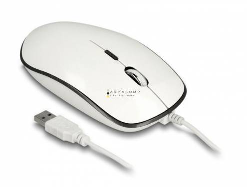 DeLock Optical 4-button USB Type-A + USB Type-C Desktop Mouse White