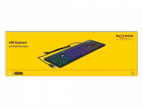 DeLock RGB Illumination USB Keyboard Black DE