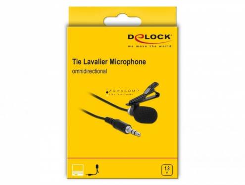 DeLock Tie Lavalier Microphone Omnidirectional Black