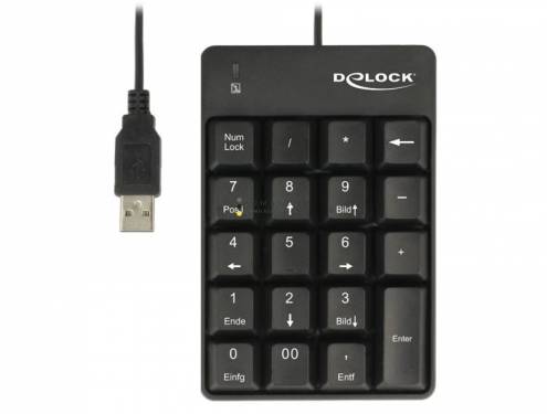 DeLock USB Key Pad 19 keys Black