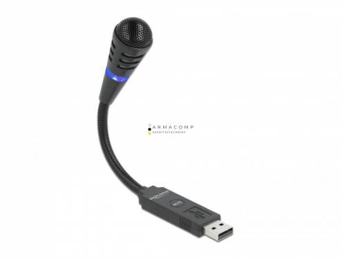 DeLock USB Microphone with Gooseneck and Mute Button